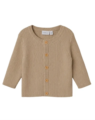 Name it - NBNObi Strik Cardigan - Sesame